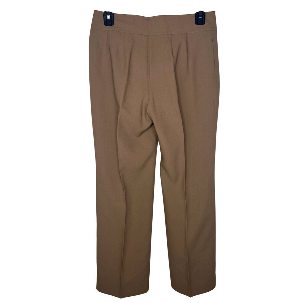 Anne Klein Womens Nutmeg Crinklette Straight Leg Pants Size 2P - Picture 3 of 15